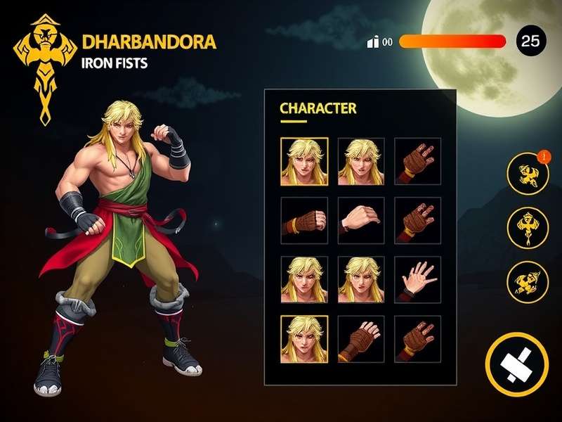 Dharbandora Iron Fists character selection screen